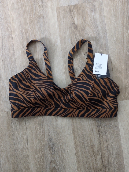 knix Other - knix Black and Brown Zebra-Print Sunny Scoop Bikini Top